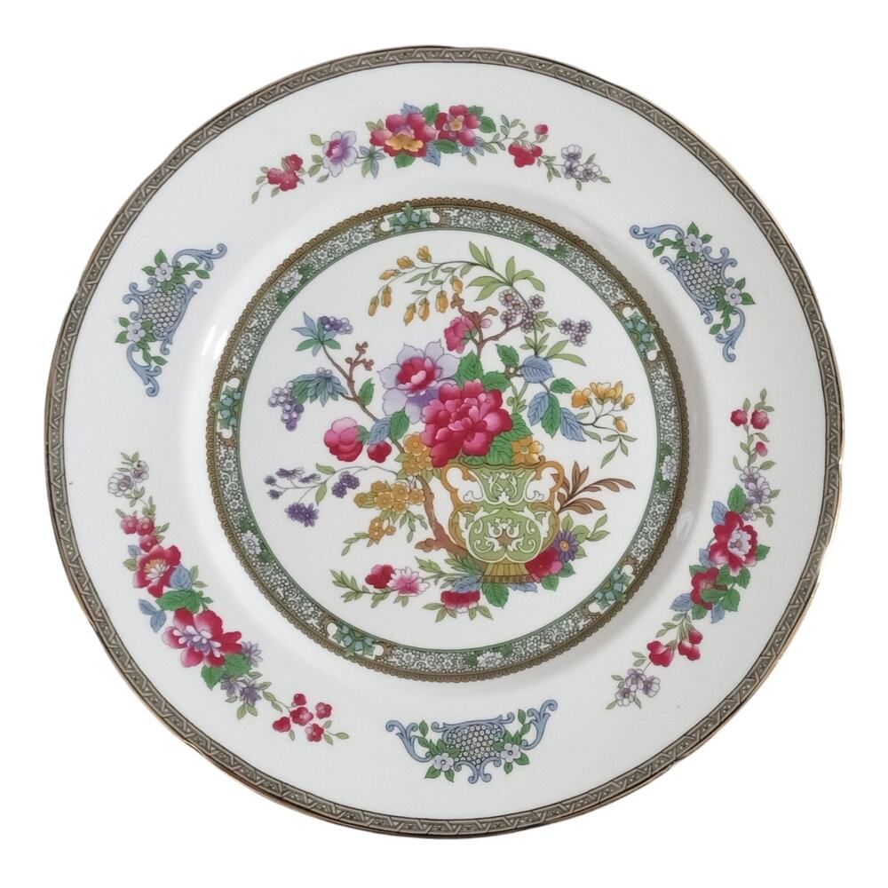 Paragon Tree of Kashmir Bone China Dinner Plate 10.75" Gold Trim Floral